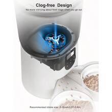 Automatic Cat Feeders For 2Cats 6L 25cup Automatic Cat Food Dispenser With 2 Stainless Pet Bowls 10s Meal Call Timer Setting 20 Portions 4Meals Per Day Timed Pet Feeder For Cats Dog Indoor Dry Food - 如圖 - 查看 6