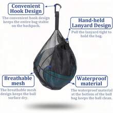 排球包，耐用篮球包，带小内袋，篮球携带包，可容纳 1 个球，各种运动球，包括篮球、足球、足球和橄榄球，黑色 - 彩色 - 查看 6