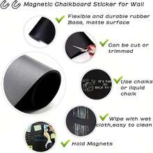 1 卷磁性墙饰 - 可重复使用 PVC 黑板，适用于办公室、家居或教室装饰，办公室墙饰 | 现代墙饰 | 可重复使用黑板学校用品，返校 - 彩色 - 查看 5