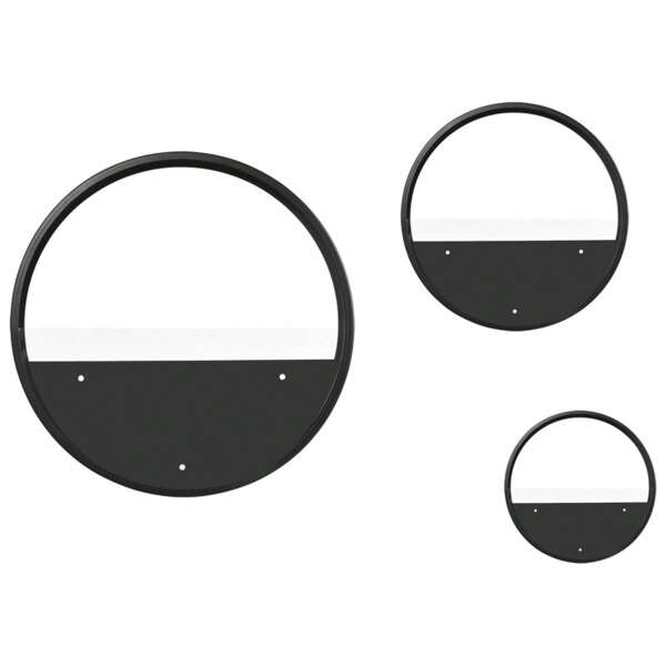Outsunny Blumentöpfe 3er-Set Wand-Pflanzgefäße für Sukkulenten & Kakteen, Wandvase aus Stahl in Schwarz, ideal für Garten & Wohnzimmer