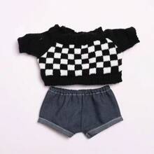 (仅服装) 28cm X 38cm 迷你泰迪熊衣服，适用于拉布布娃娃/毛绒玩具，带有可爱的尾巴孔