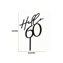 Que cắm trang trí bánh sinh nhật bằng acrylic đen chữ "Hello" (18/12/30/40/50/60 tuổi) thích hợp cho tiệc sinh nhật. - Nhiều màu - Xem 7