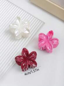 6 pièces de barrettes pour cheveux avec motif de marbre coloré de 4 cm, fleurs de marguerite fraîches et mignonnes pour queue de cheval, été