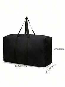 耐用拉链手提袋，适合搬家、旅行和宿舍使用 - 加固提手，尺寸：80x48x25厘米/31.49x18.89x9.84英寸，卧室用品，返校背包，学校及学习用品 - 黑色 - 查看 5