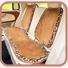 时尚豹纹汽车坐垫冬季加厚保暖车用坐垫兔毛柔软舒适汽车坐垫 - 兔毛豹紋邊 - 查看 6