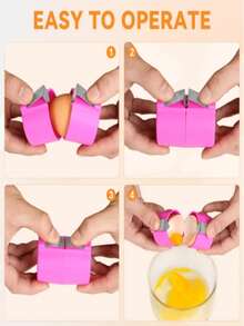 3 件便携式快速剥蛋器 - 厨房和餐厅鸡蛋壳分离器，不锈钢剥蛋器 - 快速分离蛋黄和蛋清，防烫手柄，必备烹饪工具，开蛋壳器，生鸡蛋破碎器，煮鸡蛋剥壳器，鸡蛋块分离器手持工具 - 彩色 - 查看 8