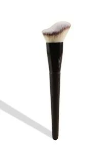 1 pezzo Pennello professionale per contouring del viso, pennello base ad alto lucido asimmetrico, adatto per illuminare il viso, in fibra sintetica avanzata morbida e lenta, adatto per principianti per definire i contorni del viso