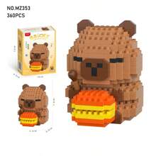Juguetes de muñeco de Capibara Kawaii, bloques de construcción de micropartículas 3D, modelos en miniatura, ladrillos DIY, figura de acción de dibujos animados lindos, juguetes de animales, regalos de cumpleaños/Navidad/regalos