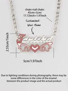 1 pièce Collier pendentif avec motif personnalisé de nom anglais, plusieurs styles disponibles, convient pour diverses occasions et pour un usage quotidien, cadeau parfait pour les festivals, bijou haut de gamme et raffiné
