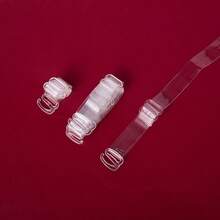 3 对透明肩带，隐形防滑性感冷肩文胸肩带带链条，防止掉落 - 無色 - 查看 4