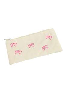 1 件黑色蝴蝶帆布刺绣铅笔盒，学生大容量拉链铅笔盒，适合存放化妆品、文具钱包，无蝴蝶吊坠，铅笔袋，书包学习用品，返校 - 黑色 - 查看 16