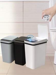 1 件智能传感器自动开/关垃圾桶，12 升，简约家居清洁工具，适用于厨房、餐厅、浴室、办公室，适用于万圣节装饰、秋季装饰、婚礼、神秘盒子、房间装饰、派对礼物 - 彩色 - 查看 12