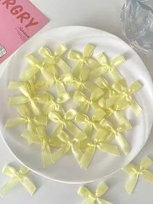 50 件可爱芭蕾舞风格迷你缎带蝴蝶结，DIY 工艺装饰配件，适用于时尚和发饰