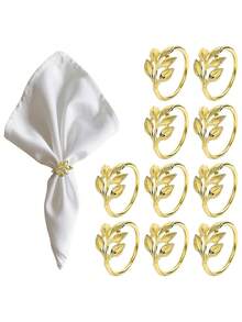 10 件可重复使用的镀金合金餐巾环：边缘光滑，易于清洁，适合婚礼派对庆祝和节日晚宴 - 彩色 - 查看 15