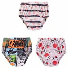 5 PIEZAS Pantalones de pañal para bebé suaves y cómodos, pantalones de entrenamiento para niños pequeños, pañales lavables y reutilizables, pantalones de pañal para recién nacidos, pantalones de entrenamiento para ir al baño del bebé, perfectos para baby shower y el mejor regalo para bebé - Estampado digital - Multicolor - Ver 44