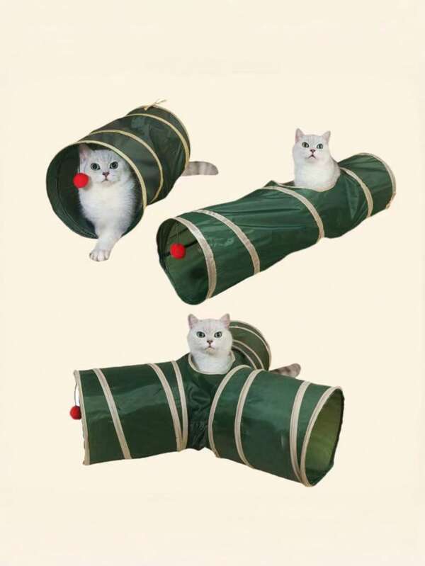 1pc Easy Clean & Collapsible Cat Tunnel, Includes 3 Segments