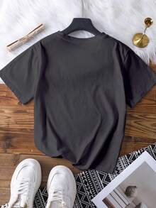 Camiseta de manga corta y cuello redondo para mujer de talla grande con estampado gráfico casual "Podría ser talla grande mala", camiseta holgada con cita humorística para el verano