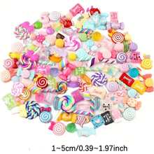 30 件糖果史莱姆饰品可爱套装混合树脂糖果平底史莱姆制作用品适用于 DIY 工艺品制作和装饰 DIY 剪贴簿