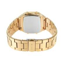 Fossil FOSSIL Men's Multifunction Quartz Watch. Men's Chronograph Date Display Alarm Square Watch. Stainless Steel Strap. LCD Display.