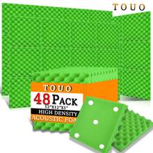 TOUO 6-48 块吸音泡沫板，8 种颜色蛋箱隔音垫，12 英寸 x 12 英寸 x 2 英寸/1 英寸，高密度吸音海绵，适用于工作室、房间、墙壁、天花板 - 彩色 - 查看 39