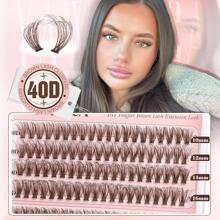 Lash Clusters C Curly Individual Lashes DIY Cluster Eyelash Extensions 10-16mm Natural Eyelash Clusters 144 Pcs Soft Lashes Clusters With Thin Lash Band DIY Lash For Self Application