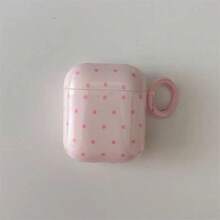 Pink Polka Dot Simple Design Earphone Case + Strap Set Compatible With Apple Pro 2/ Pro/ 4/ 3/ 2 - Pink - View 5