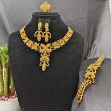 5pcs Middle Eastern Bridal Jewelry Set Necklace Earrings Ring Bracelet Accessory