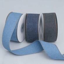 2码装可选：2厘米/2.5厘米/4厘米宽，双缝牛仔布饰边/无弹力，牛仔包边带，适用于手工珠宝、发饰、领结、牛仔背带裤/长裤、服装装饰