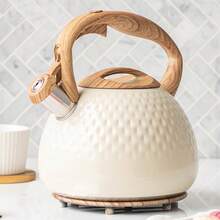 Stainless Steel Whistling Tea Kettle With Lid 3L - Beige - View 9
