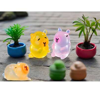 Muñeco de peluche de Capibara que brilla en la oscuridad, decoración, accesorio DIY, decoración para el coche