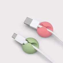 6/9 件自粘式圆形线缆整理器，易于安装的桌面线缆管理夹，时尚的白色和黑色塑料设计，实用的充电线、耳机、USB 挂钩，适用于办公室、宿舍和家庭使用的墙壁或书桌 - 多色6PC - 查看 8