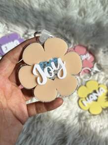 Daisy Custom Bag Charm, Backpack Tags, Girls Keychain, Tag, Acrylic Keychain, Groovy Letter Charm, Backpack Name Tag, Glitter Daisy Back To School Gifts