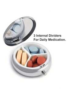 Pudełko na tabletki z 2 przegródkami, przenośne etui na leki, można umieścić w kieszeni lub portfelu, dekoracyjne metalowe pudełko do przechowywania leków i witamin, wyjątkowy prezent (kwiatowy)