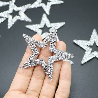 20pcs Sparkling Rhinestone Star Stickers - Self-Adhesive, White, Perfect For Car, Bag, Cup DIY Decorations, DIY Decoration | Glittery Stars | Rhinestone Adhesive, Star Decorations