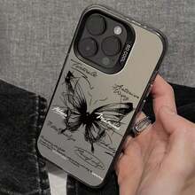 Funda de teléfono 1 pieza 2025 línea negra letra TPU patrón 8 11 12 13 14 15 16 PRO PLUS PROMAX 16E SE4 S22 S23 S24 ULTRA PLUS FE - Blanco - Ver 3