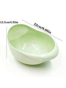 1 件装厨房洗米器滤网漏勺塑料洗米碗蔬菜水果沥水篮