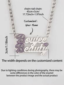 1 pièce Collier pendentif avec motif personnalisé de nom anglais, plusieurs styles disponibles, convient pour diverses occasions et pour un usage quotidien, cadeau parfait pour les festivals, bijou haut de gamme et raffiné