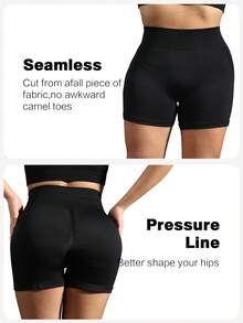 TNTOR Pantalones cortos de running de talla grande para mujer, con cintura alta a prueba de sentadillas, pantalones cortos ocultos con bolsillos, cintura elástica, pantalones cortos de compresión que absorben la humedad para entrenamiento, yoga, ciclismo