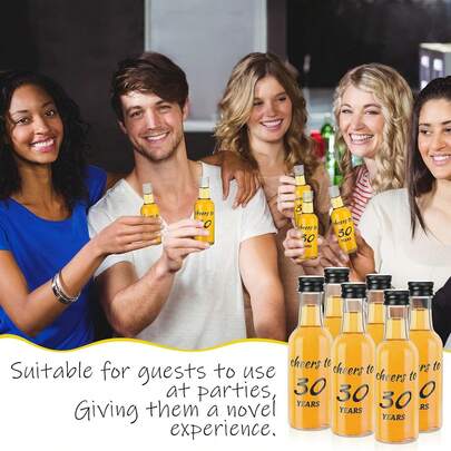 33/3pcs 0.85oz Mini Liquor Bottles, Celebrate 16/21/30/40/50/60/70/80th Birthday, Comes With Funnel, Birthday Labels, Sealed Caps, Suitable For Men & Women Birthday Parties, Anniversaries, Can Hold Various Beverages, Ideal For Birthday & Christmas Parties