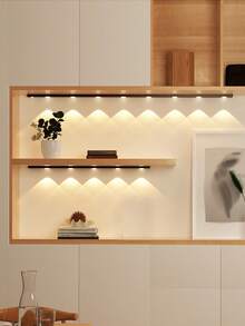 1pc Warm Light Bulb, Kitchen Lighting, Motion Sensor Light - LED Light - Cordless Cabinet Light - White, Warm, Natural Light - Motion Sensor - Kitchen, Stair, Bedroom, Drawer Rechargeable Night Light - USB Charging - View 3