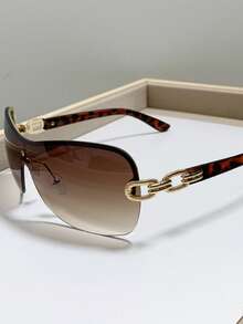 1 pieza Gafas XXL con cadena envolvente de estilo Y2K bohemio, aptas para uso diario, fiestas y ocasiones festivas