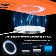 Magnetic Case Designed For IPhone 13 Pro Case [Compatible With MagSafe] Silicone [Camera Protection] Phone Case Soft AntiScratch Microfiber Lining Inside 6.1 Inch Neon Orange01 - Màu cam neon - Xem 3