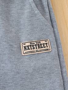 Set de 2 pantalones rectos estriados de estilo casual para niña joven, cómodos y versátiles para uso diario y al aire libre, apropiados para primavera y verano - Multicolor - Ver 4