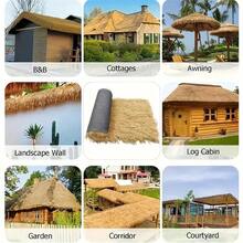 Flame Resistant Artificial Thatched Grass Roll - PE Synthetic Grass With Rubber Backing, Weather-Resistant And UV-Resistant, Suitable For Tiki Bar, Patio, Garden, Easter And Western Party Decoration - Realistic Mexican Palapa Roofing Material, Fencing, Outdoor Thatch Material, Gazebo Roofing, Tropical Style Decor, Durable PE Material - Yellow - View 8