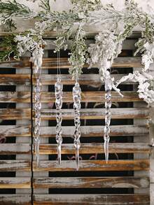 1件圣诞装饰透明冰棒挂件，水晶雪花亚克力吊坠，适用于圣诞树，适合装饰圣诞树、冬季、新年派对、家居及房间装饰，圣诞装饰品，圣诞礼物，圣诞装饰 - 透明冰條 - 查看 6