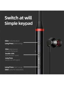 Lenovo HE05 X 1pc Bluetooth Earphones Earphone Waterproof Earplugs HIFI Sound Magnetic Neckband Headset Sports Headphone Chinese Packaging - Black - View 7