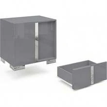 23.6" Modern Nightstand With Drawers – High Gloss UV Finish & Electroplated Pull Handle, Bedside Table For Bedroom - 灰色 - 查看 8