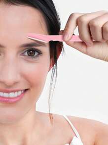 3/12/30/40/70pcs Pink Stainless Steel Eyebrow Trimming Tool Set - Women's Multi-Function Eyebrow Razor & Face Hair Removal Blades - Skin Care Tools - Suitable For Travel And Home Use
