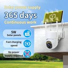 1Pcs Solar Security Camera, 4G Cellular LTE -1296P Full HD Video, 4G Outdoor Camera, Night Vision, APP Remote Surveillance, 2-Way Voice Intercom, Motion Detection, Real-Time Alerts For Farms & Remote Areas, 3MP HD, 4G VSIM Card - 白色 - 查看 6