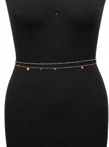 Chaîne de taille style turquoise et diamant vert simple